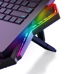 AVLANO K40 RGB Laptop Cooler | 6 Lüfter | Mute Design | Einstellbare Windgeschwindigkeit | 7 Höhenstufen | 12 Lichtmodi | Kompatibel mit bis zu 17 Zoll Laptops