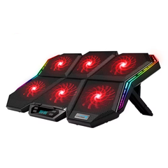 AVLANO K40 RGB Laptop Cooler | 6 Lüfter | Mute Design | Einstellbare Windgeschwindigkeit | 7 Höhenstufen | 12 Lichtmodi | Kompatibel mit bis zu 17 Zoll Laptops