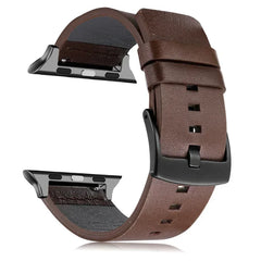 Echtleder Armband für Apple Watch Ultra 2, Serie 9-8-7-6-SE | 49mm, 45mm, 44mm, 41mm, 40mm | Hochwertiges Kalbslederband mit Schnalle